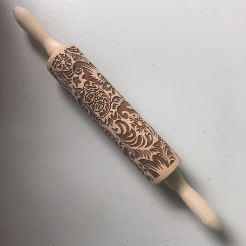 Embossed Rolling Pin Wooden