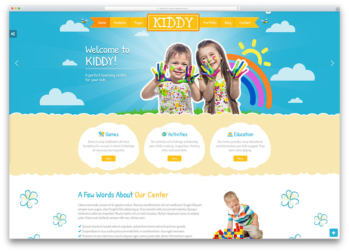 kiddy-kreatif-taman kanak-kanak-templat situs web