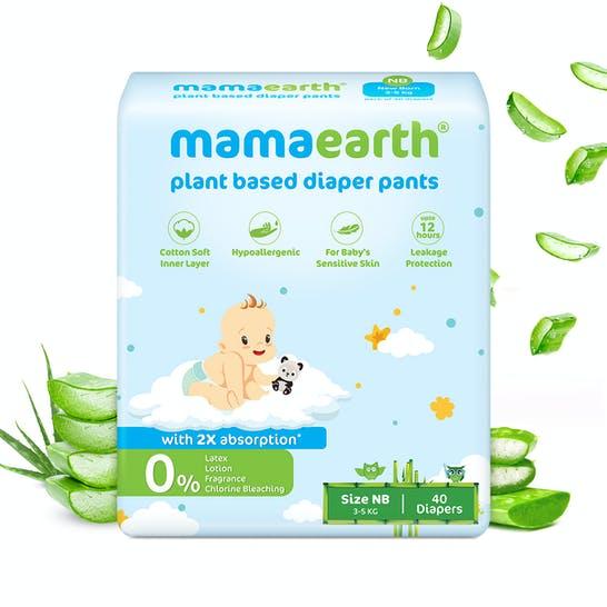 Plant-Based Diaper Pants for Babies – 3-5 kg (Size NB - 40 Diapers)
