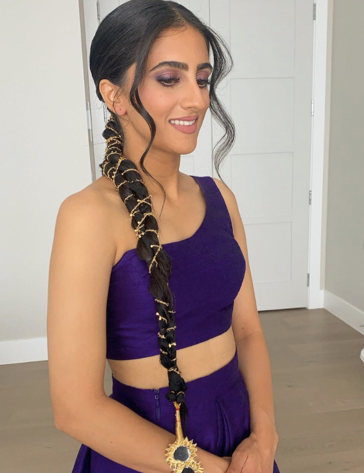 Long braid Palazzo Suit hairstyle