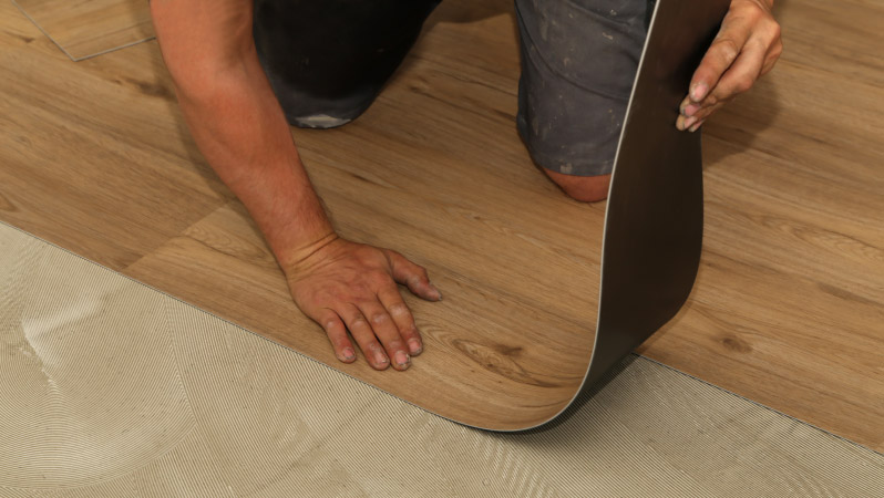 Installing new flooring into a camper van