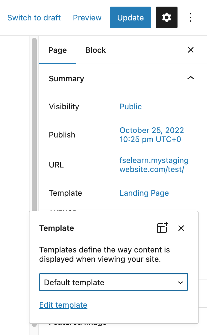 This page is assigned to the the default page template.