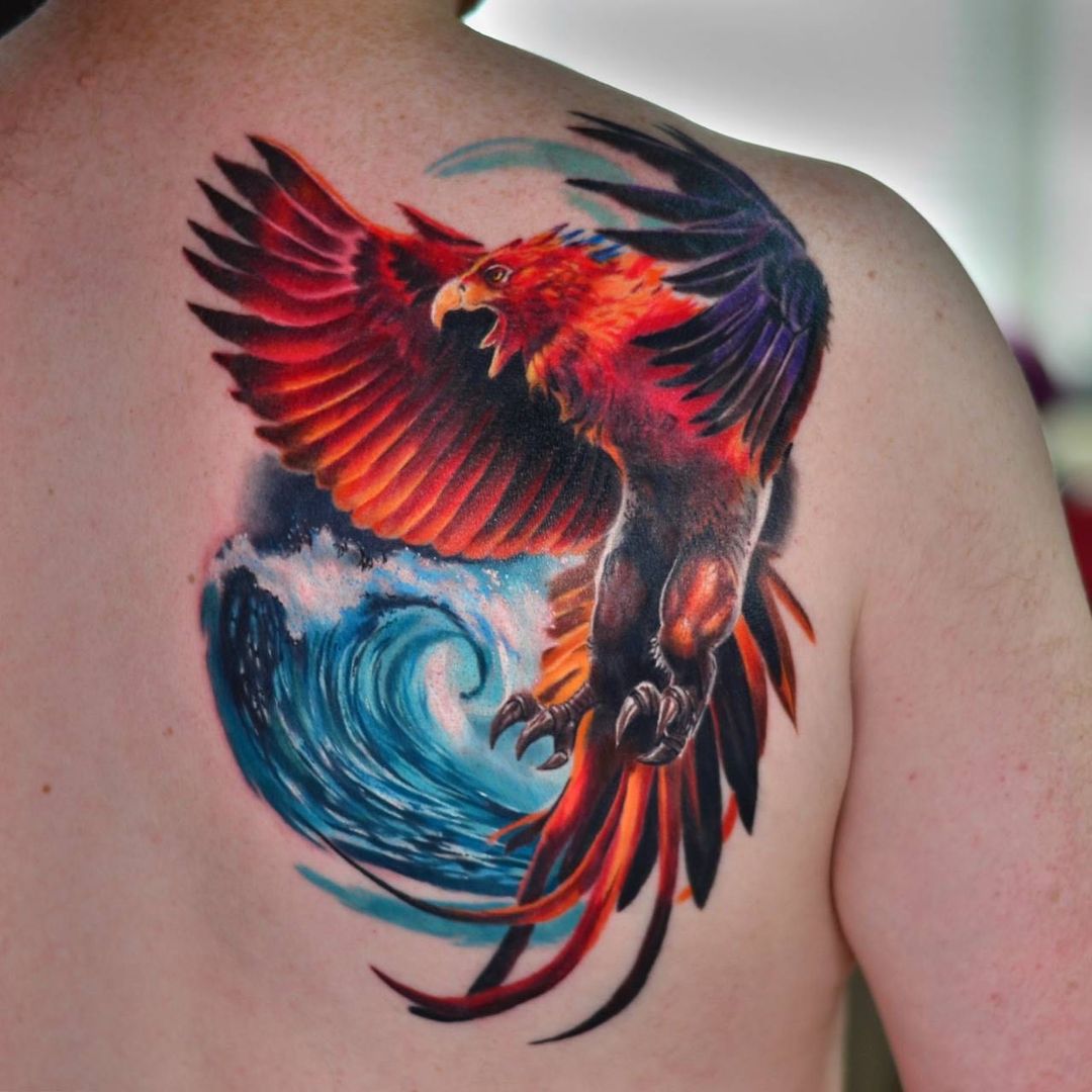 Phoenix Wave Tattoo
