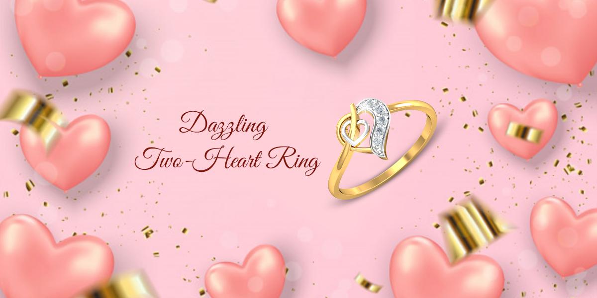 dazzling two heart two ring