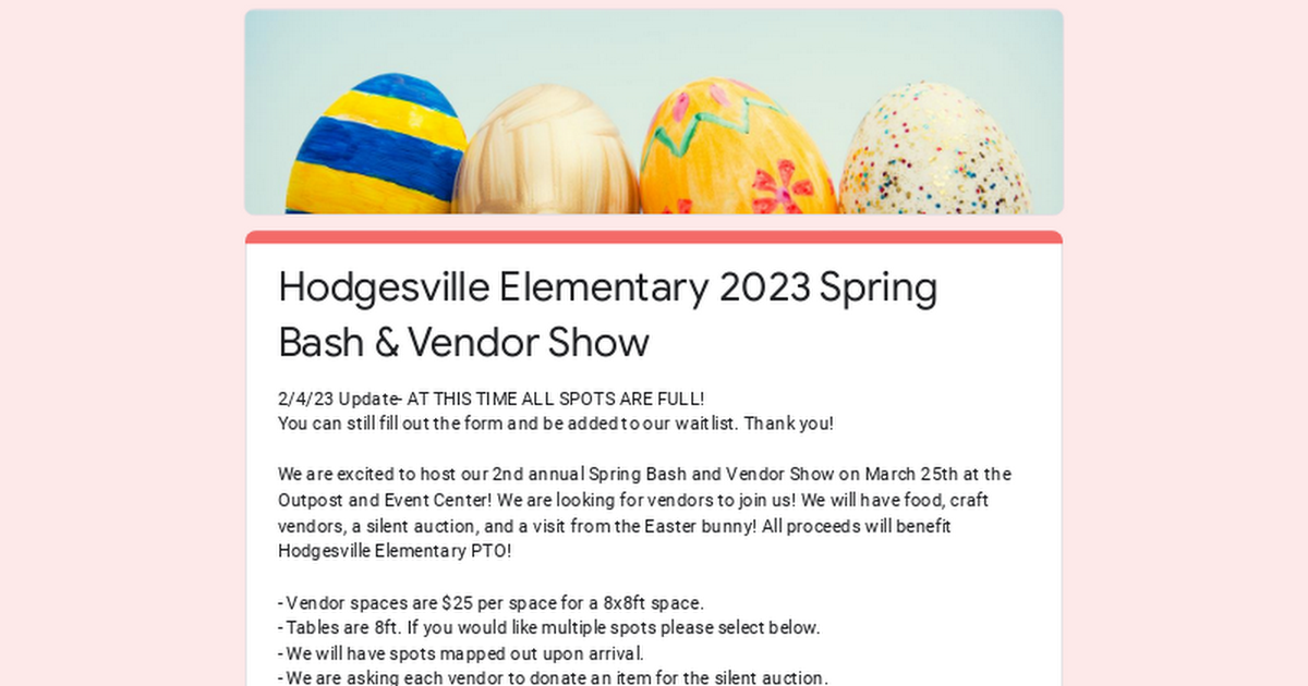 Hodgesville Spring Bash & Vendor Show