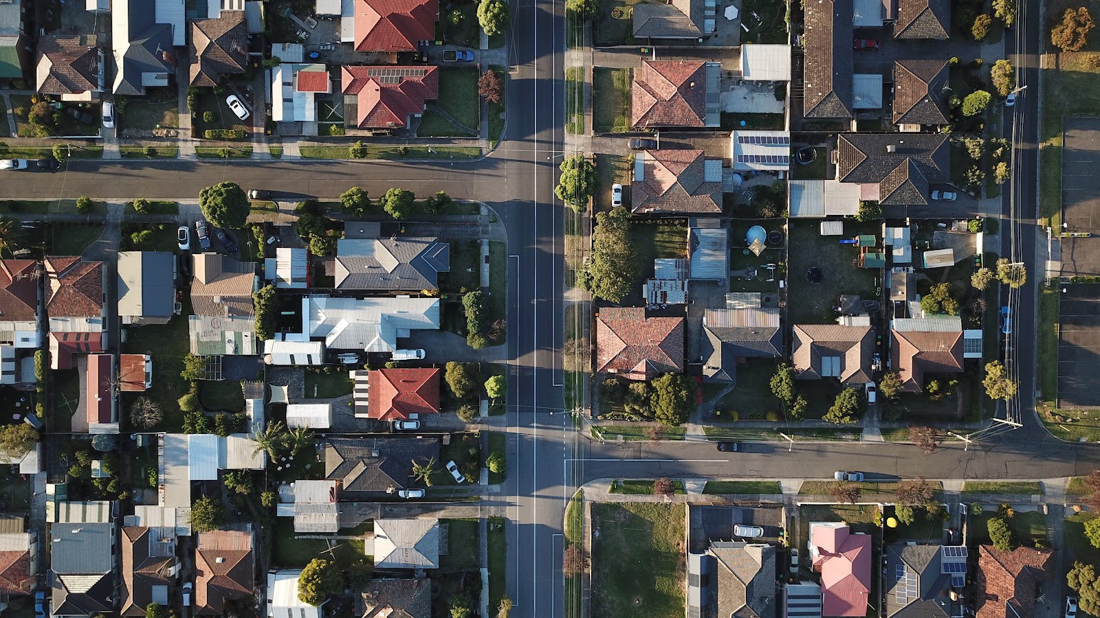 Aerial view of suburban Australian streets