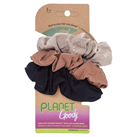 Planet Goody Ouchless Womens Hair Scrunchie - 3 Count, Assorted Neutral Colors - Suitable for All Hair Types - Pain-Free Hair Accessories for Women Perfect for Long Lasting Braids & Ponytails