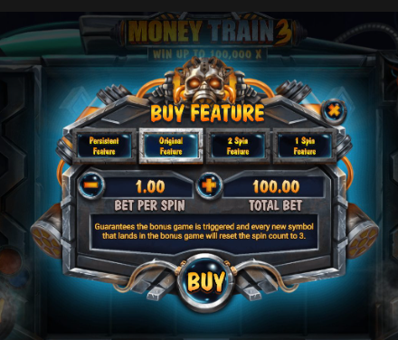 Nakupování bonusů Money Train 3