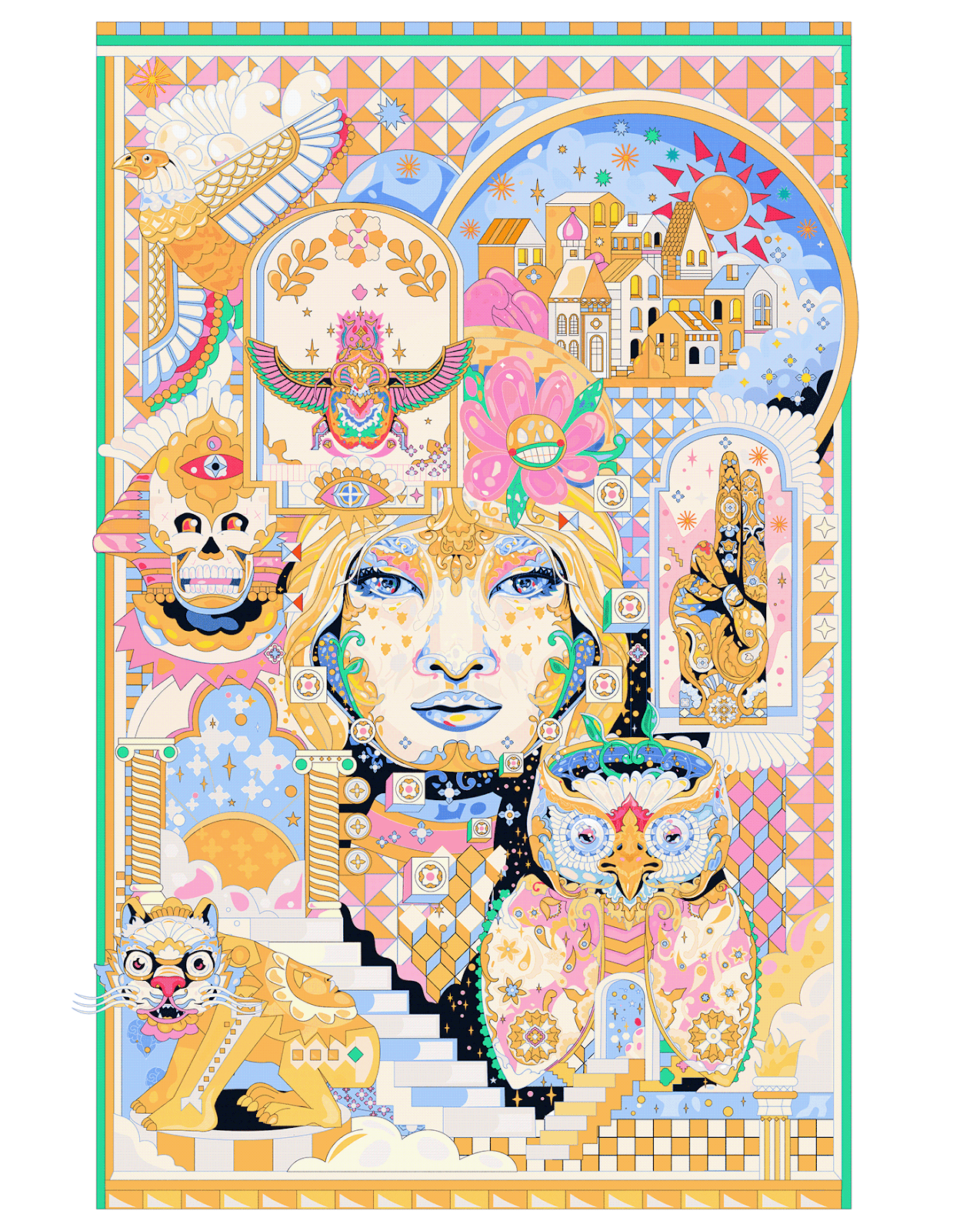 Advertising  cubism Digital Art  edition ILLUSTRATION  pastel pattern psychedelic trippy vector