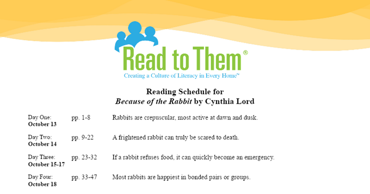 Becuase of the Rabbit Reading Schedule.docx