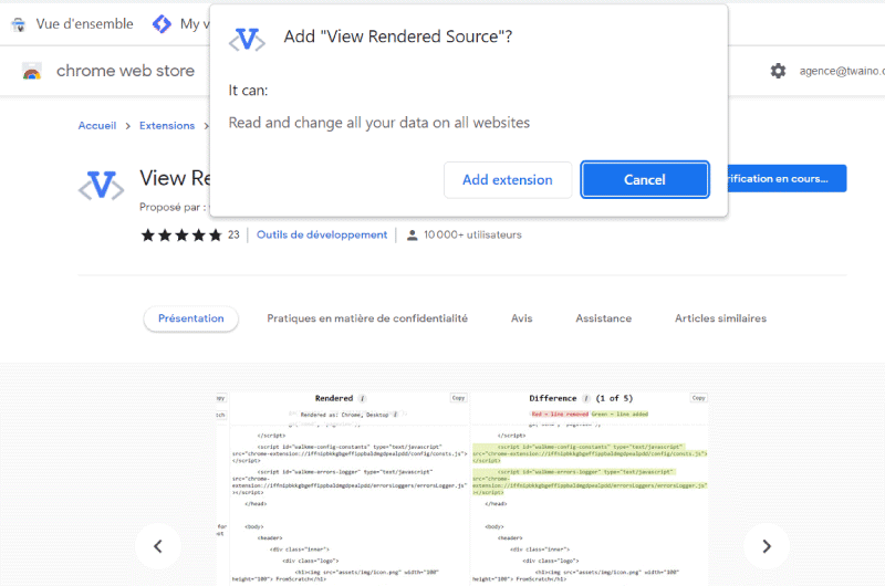 View Rendered Source | Chrome Web Store (Plugin)￼￼￼