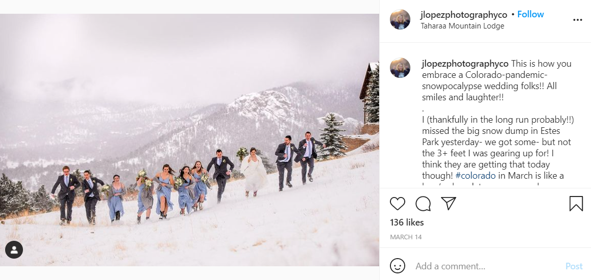bridal party on a mountain
