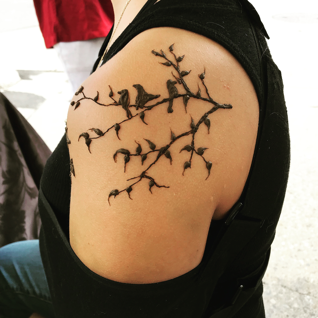 Birds On A Branch Henna Tattoo