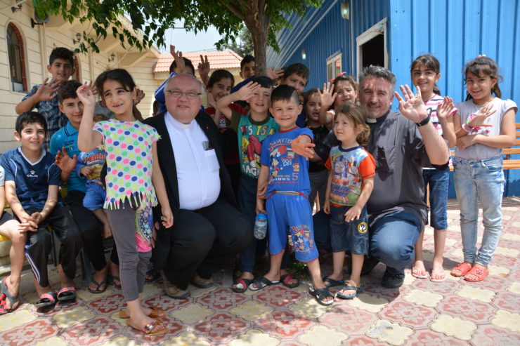 ACN Communications Trip Middle East, 17 – 25 May 2016Chaldean Catholic Mar Elia Refugee Camp, Fr Douglas Barzi and Fr. Dr. Andrzej Halemba, Erbil, Iraq