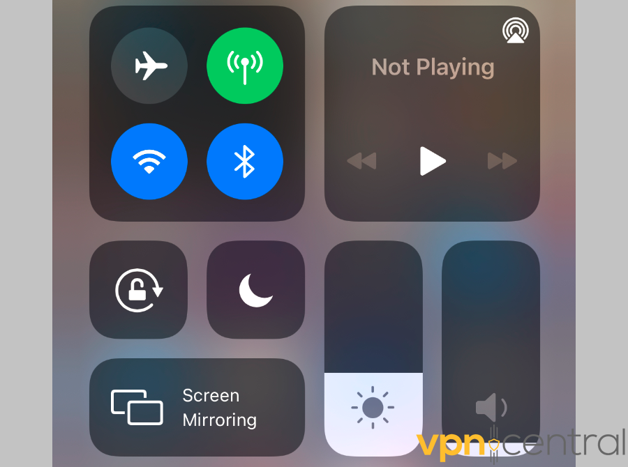 iphone control center