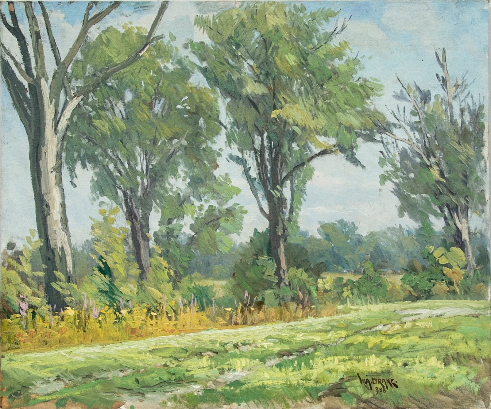 William A.Drake (1891-1979), Oil on Artist Board, Autumn Meadow 