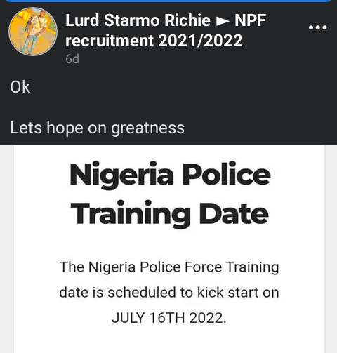 Nigeria Police Force Training Exercise 