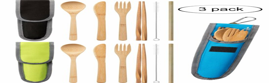 Three Bamboo Cutlery Kits