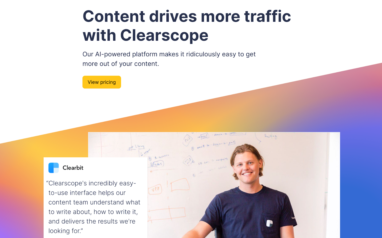 Clearscope's homepage