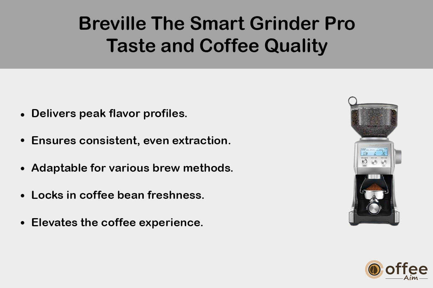Delve into the realm of taste and coffee excellence with a close look at the impact of the Breville Smart Grinder Pro BCG820BSSXL on your coffee's flavor and quality. Uncover how this grinder elevates your coffee experience in our comprehensive review, "Breville The Smart Grinder Pro BCG820BSSXL Review."
