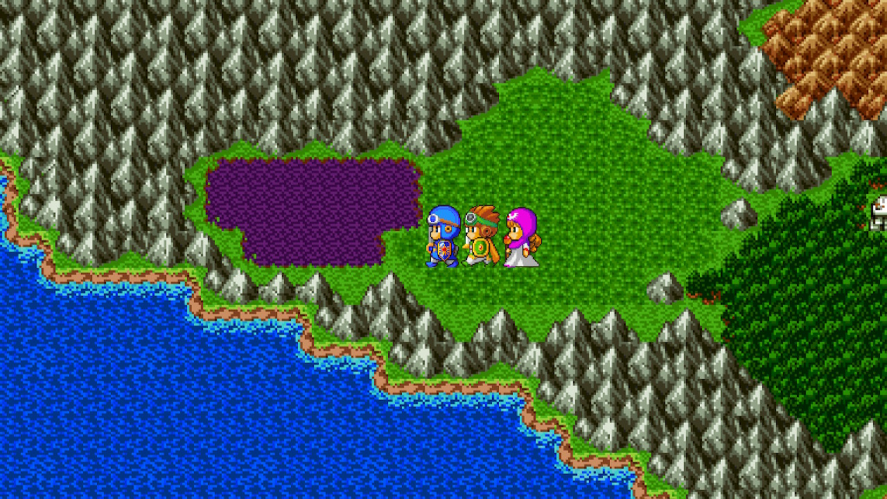 Heading to the hidden cave entrance. | Dragon Quest II