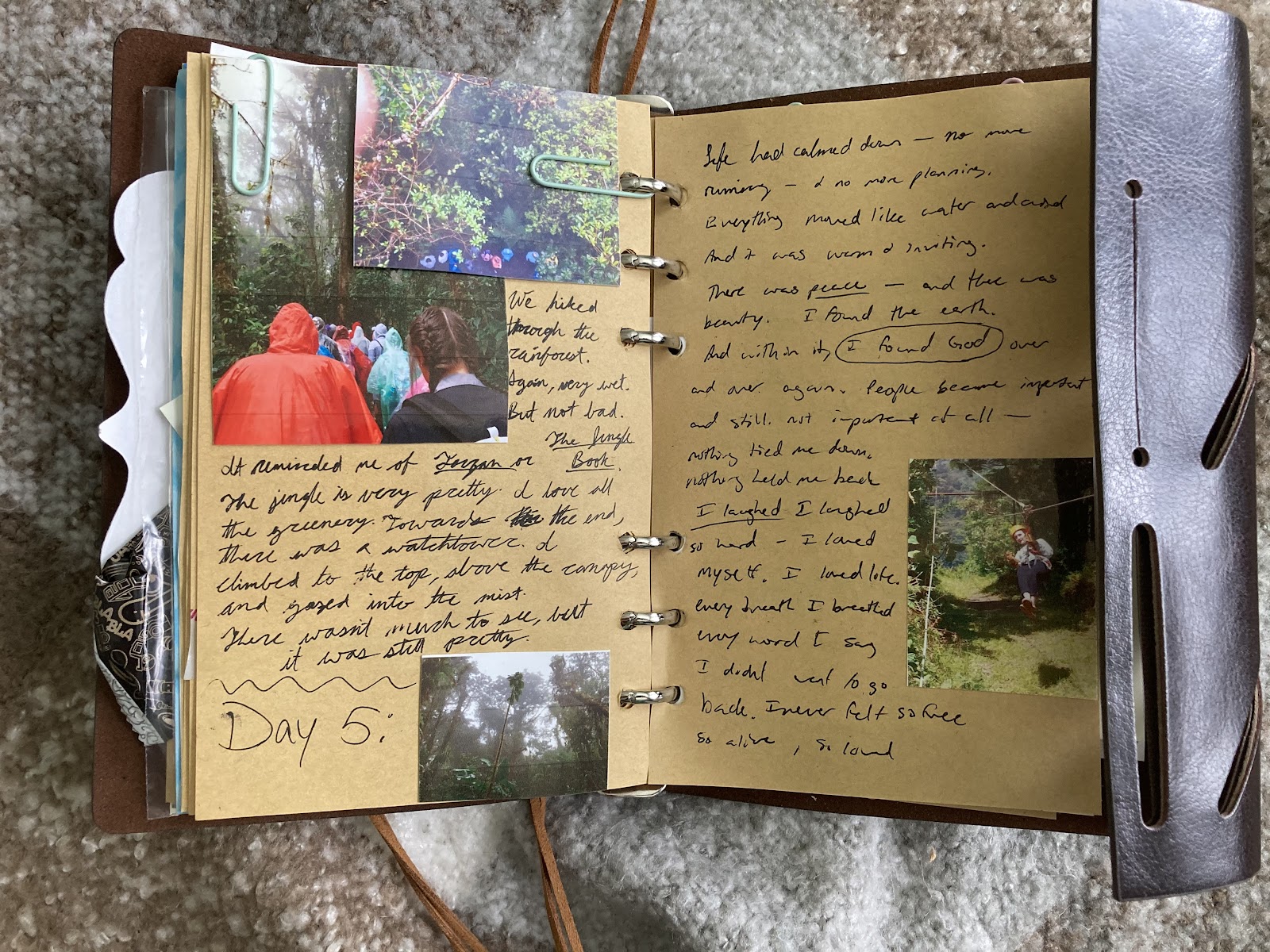 journal spread of the travel journal