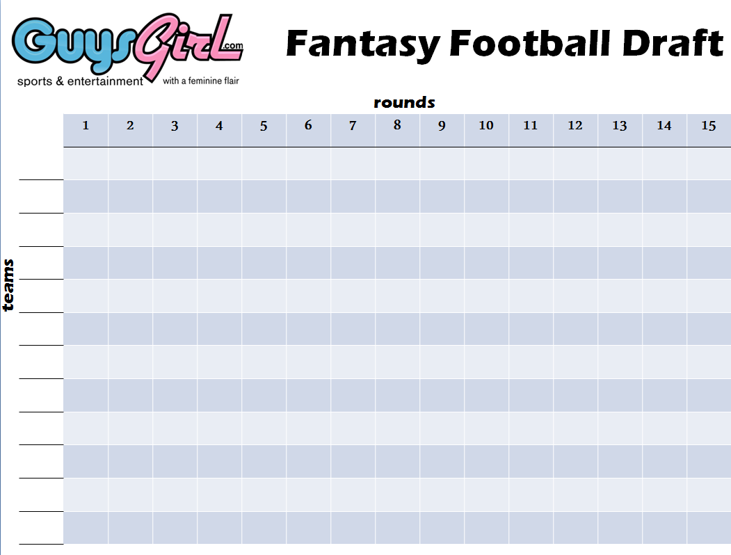 Fantasy Football Draft Board Print A Version At Home