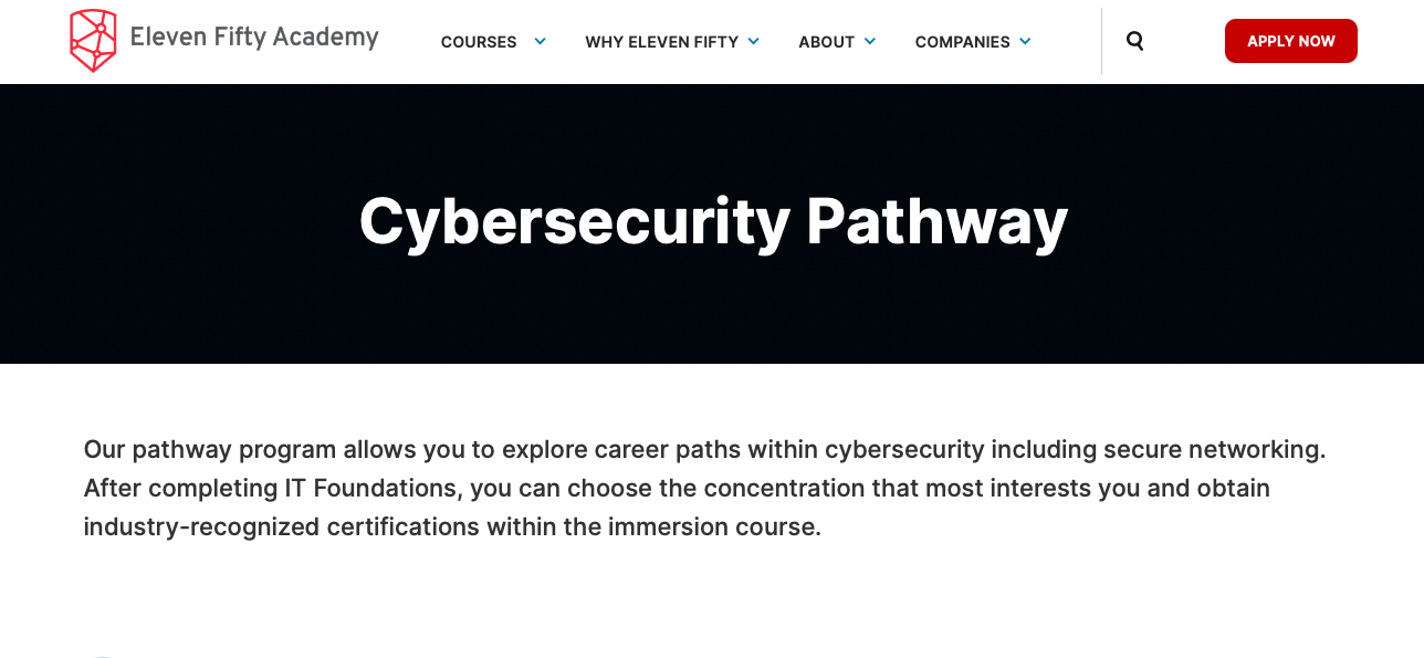 Cybersecurity Pathway by Eleven Fifty Academy