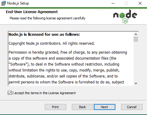 A screenshot of a software license agreement

Description automatically generated