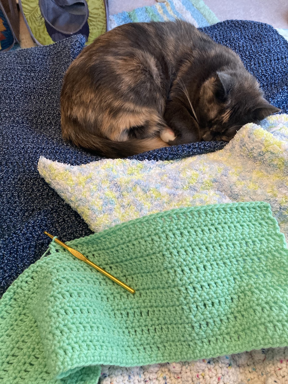 Handmade crocheted blankets for cats