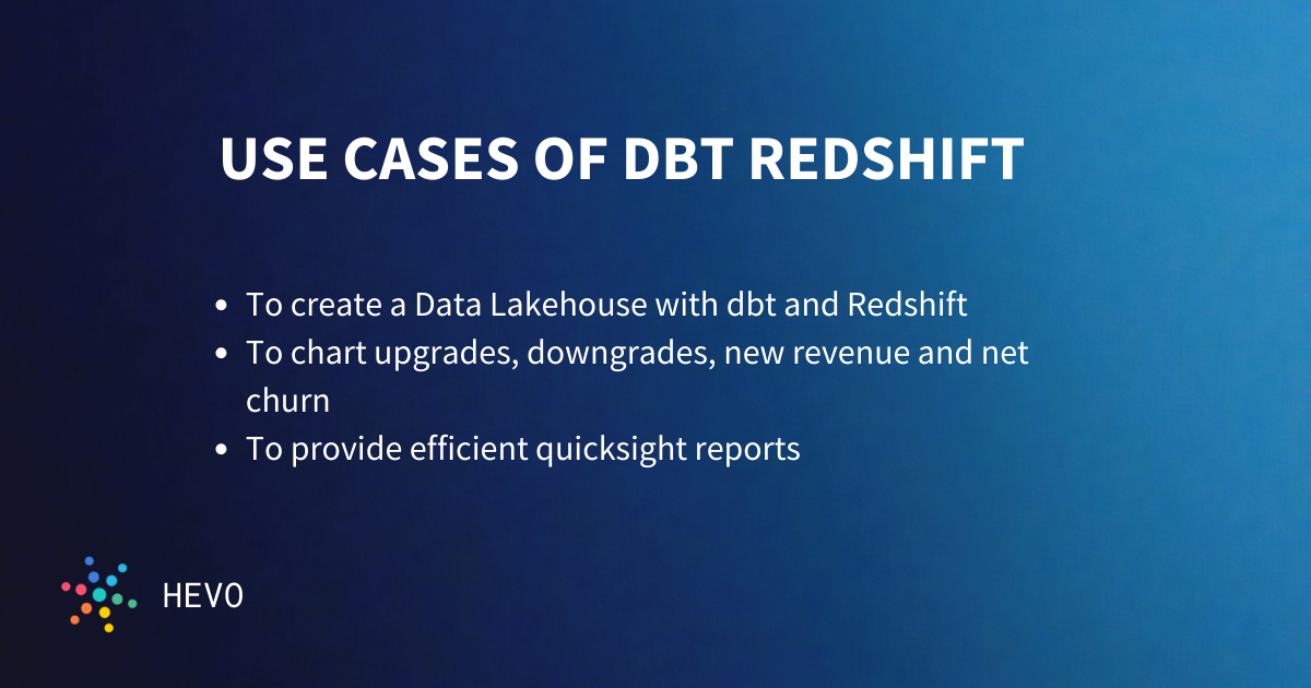 Use cases of dbt redshift