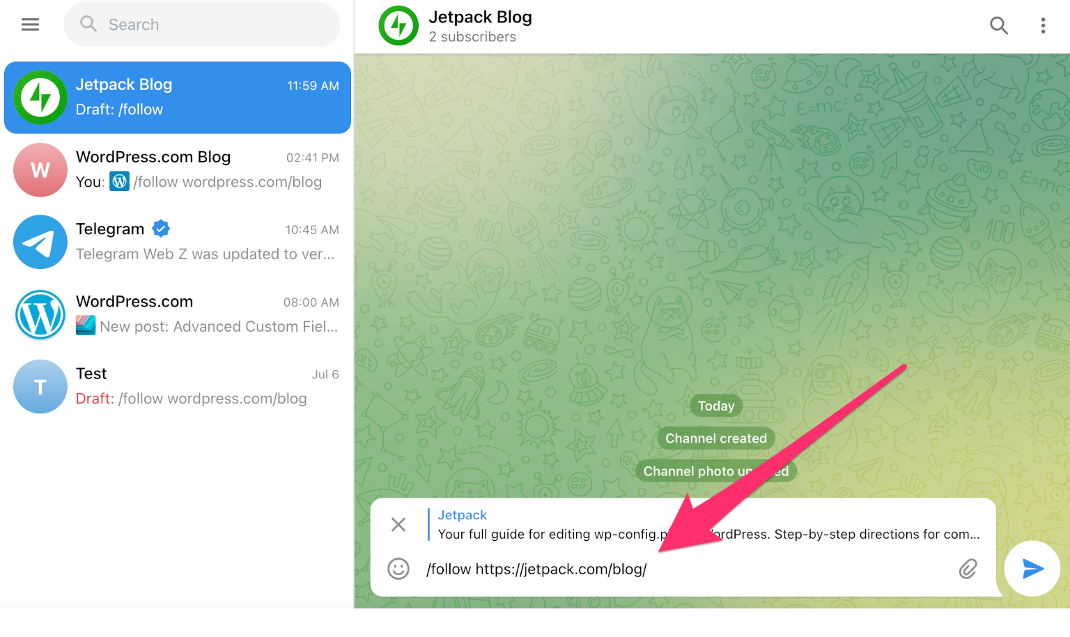 Automatically Publish Blog Posts to Your Telegram group With JetpackWP Bot