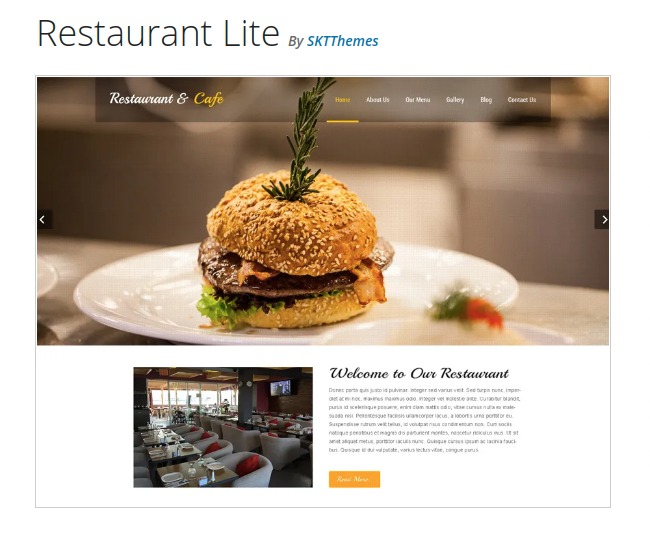 Restaurant Lite WordPress Theme