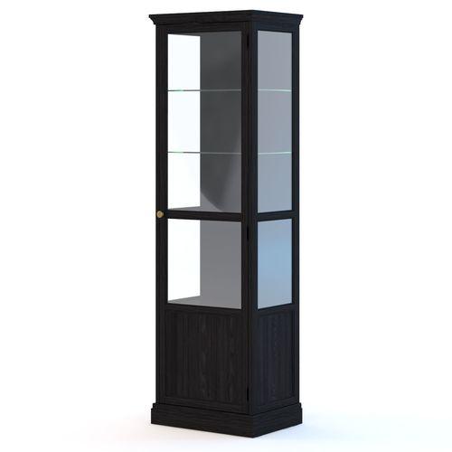 MALSJÖ Glass-door Cabinet, Black Stained, 60x40x186 Cm IKEA | labola.com.mx