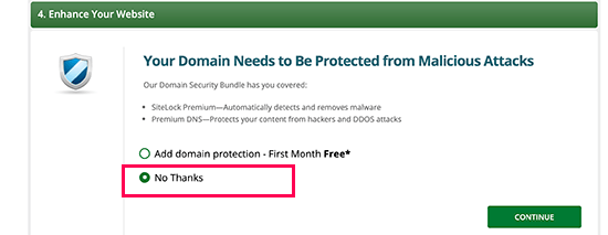 Ignore ofertas premium de proteção contra malware e DNS