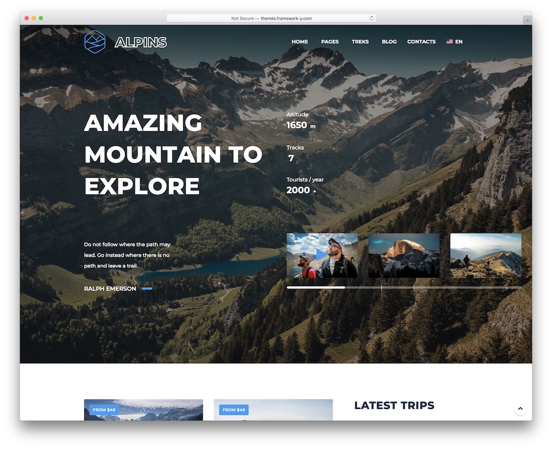 tema de viaje de wordpress alpins