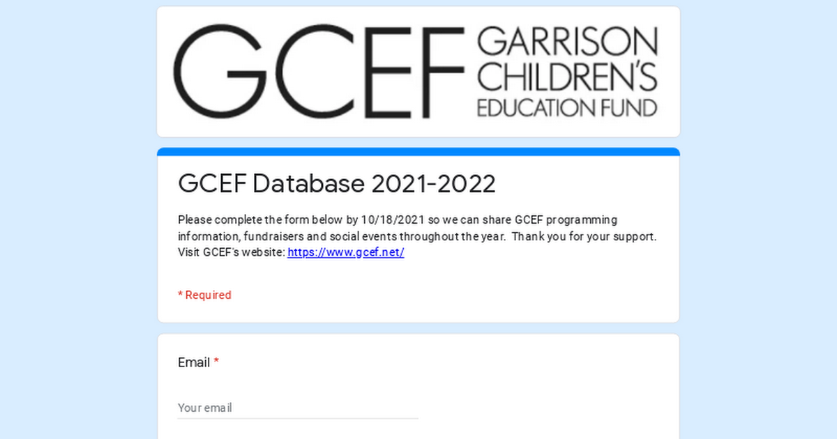 GCEF Database 2021-2022