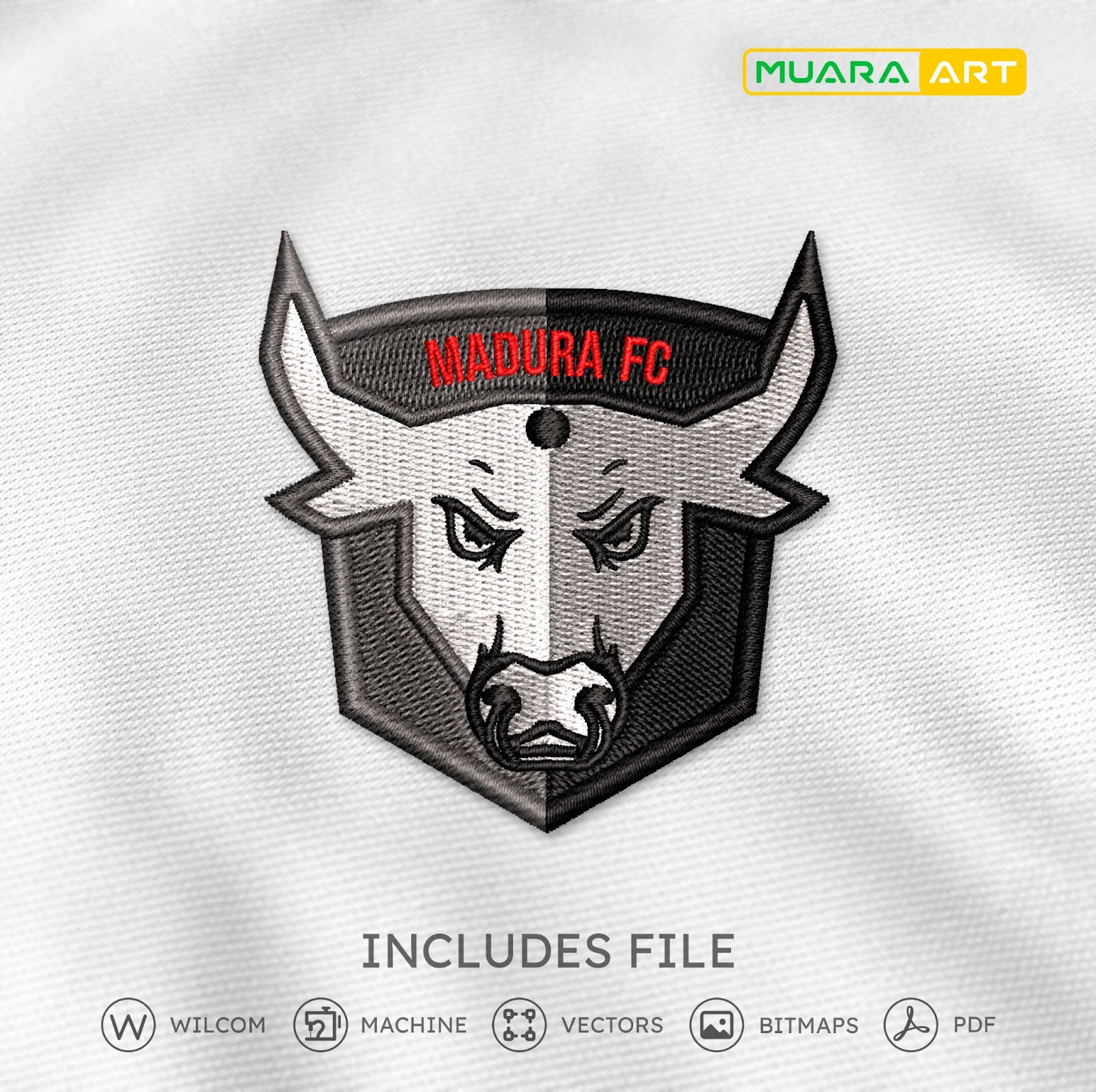 Desain Bordir Logo Madura FC (Madura)