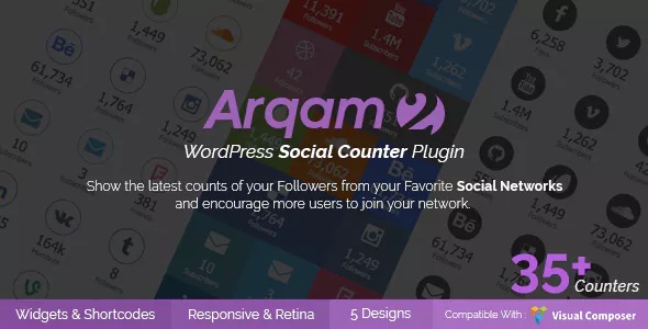 Plugin de Contador Social para WordPress - Arqam