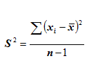 Fórmula da variância amostral