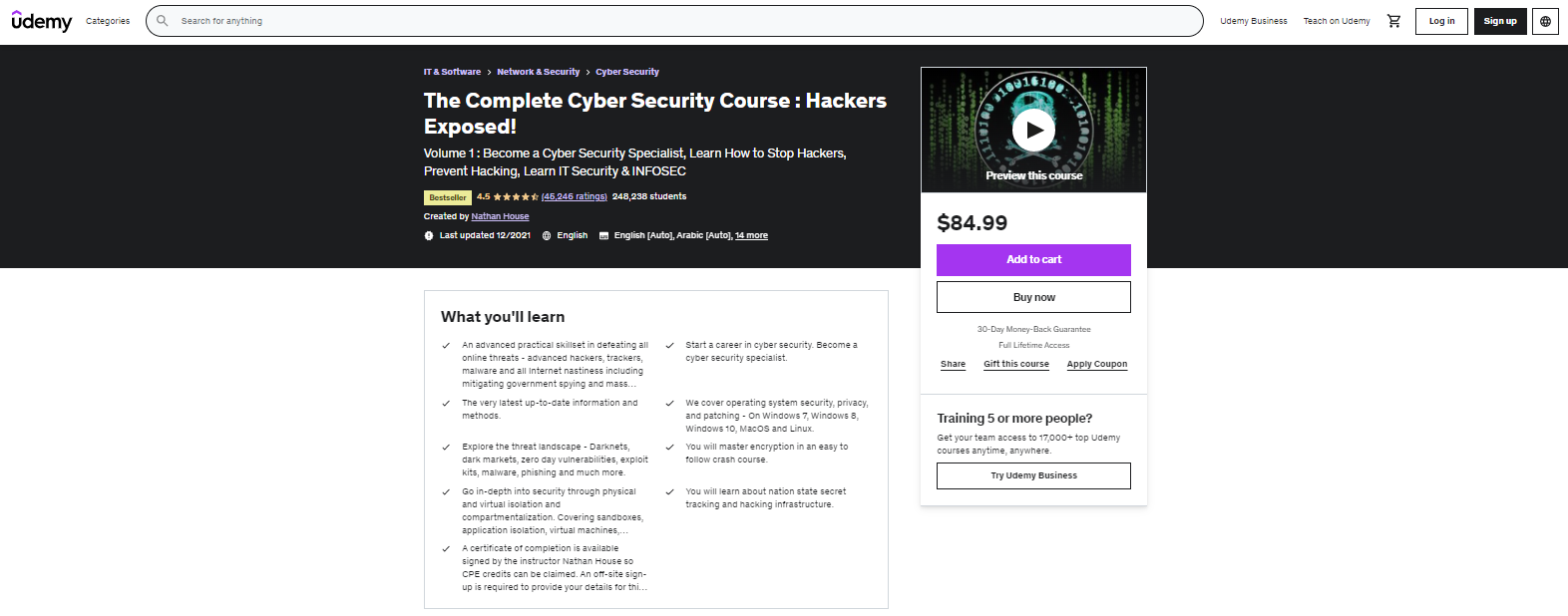 online cybersecurity courses
