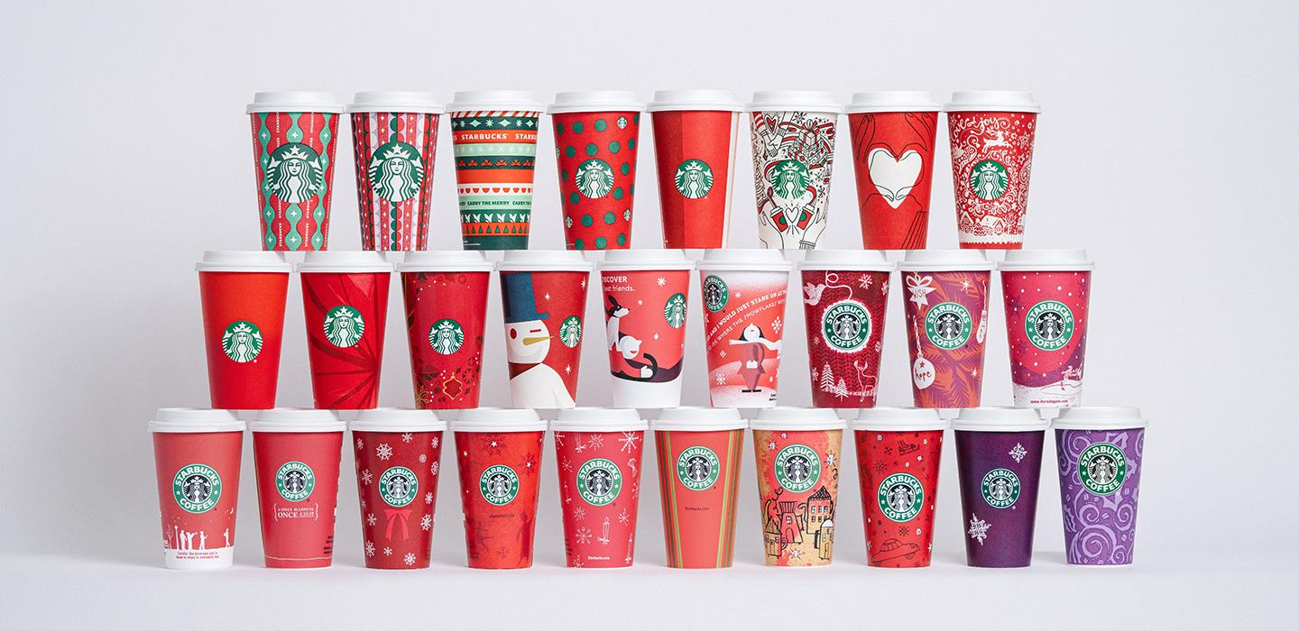 Starbucks cups are part of the Christmas marketing seasonal campaign