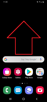 Swipe up on the home screen