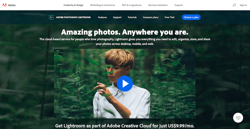 Logiciel de retouche photo Adobe Lightroom 