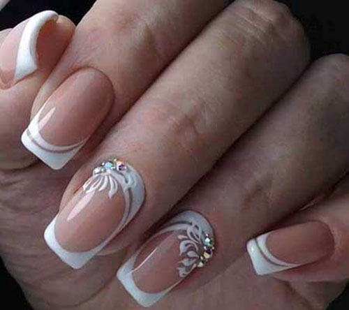 All white nail art