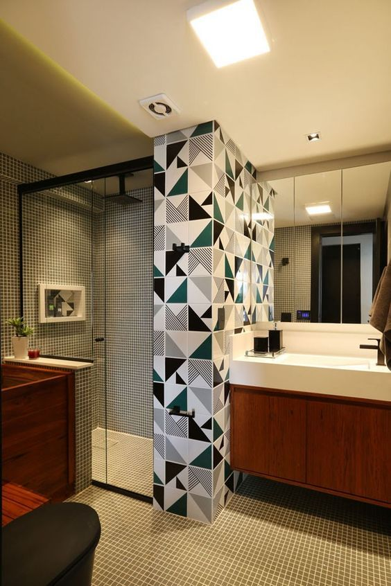 banheiro moderno azulejos e ladrilhos