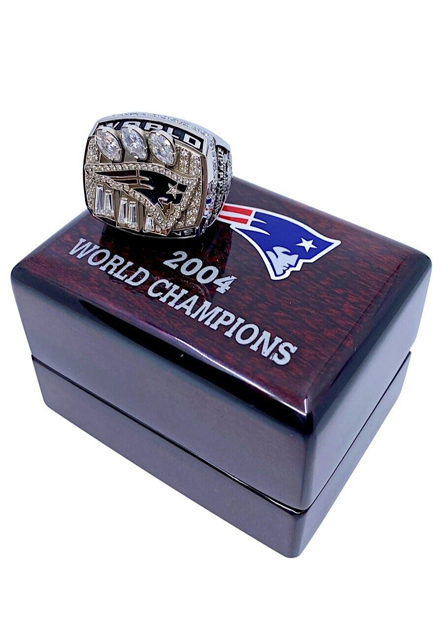 Most valuable Super Bowl Merch: 2004 New England Patriots Super Bowl XXXIX Champions Ring & Presentation Box 