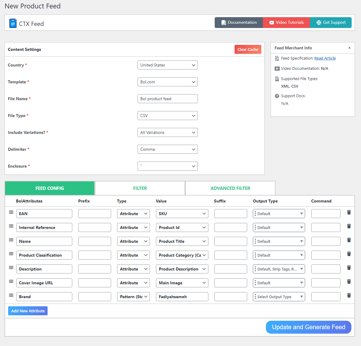 attributes for Bol.com