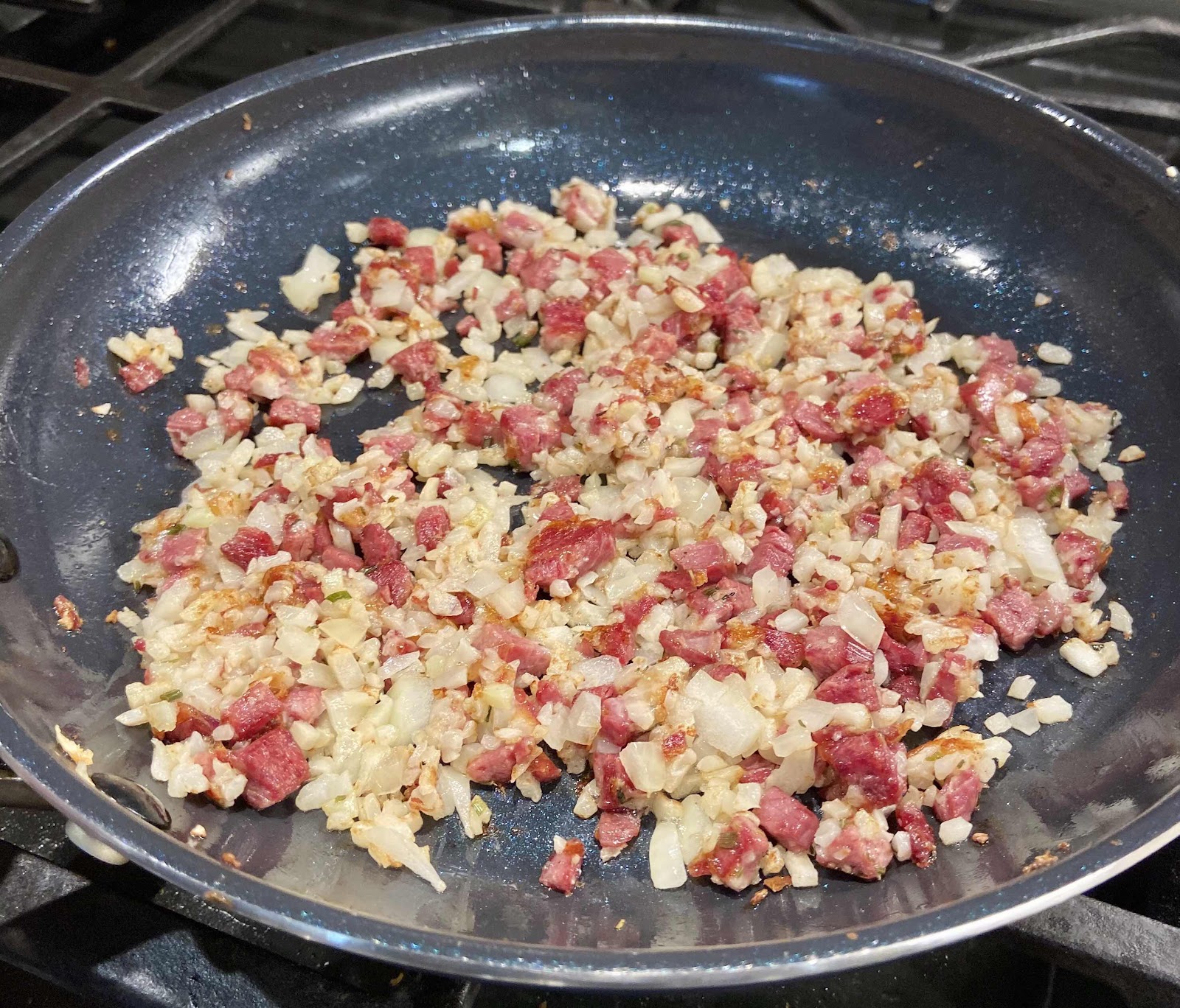 Corned Beef Hash made with riced cauliflower