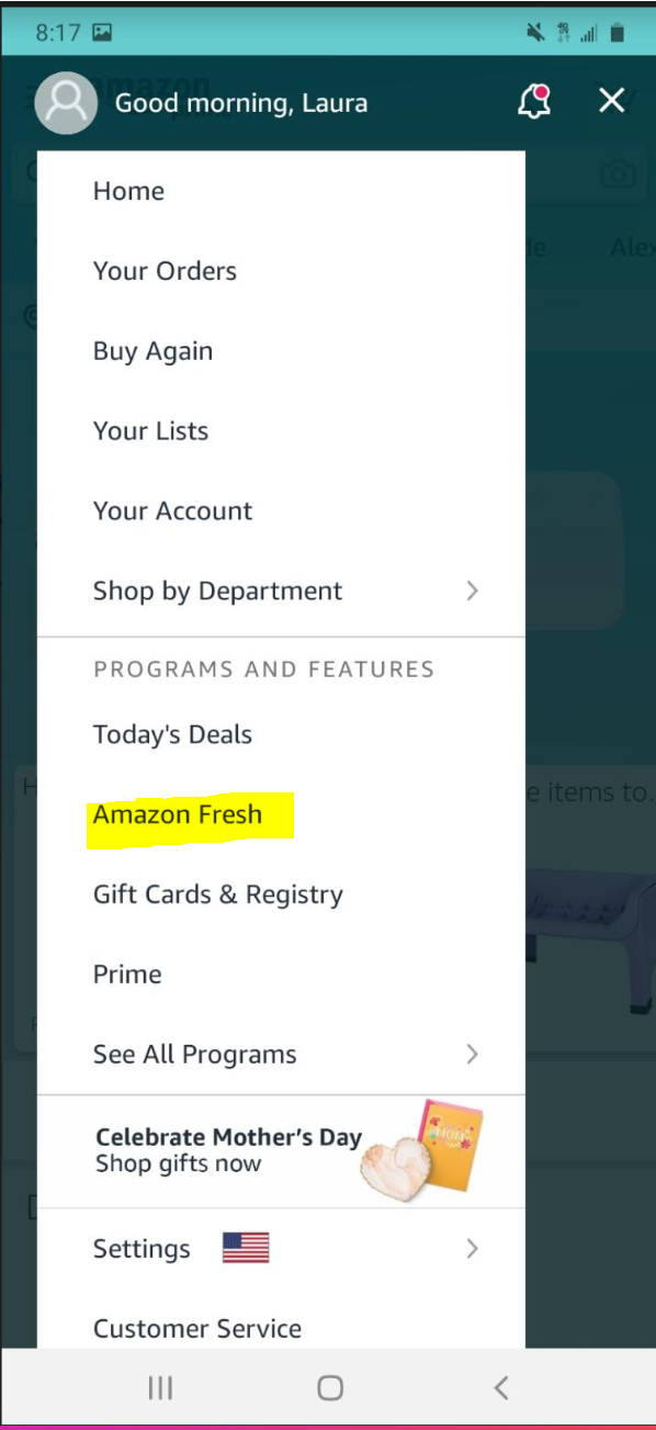 Shoppers find Fresh within the Amazon site or app